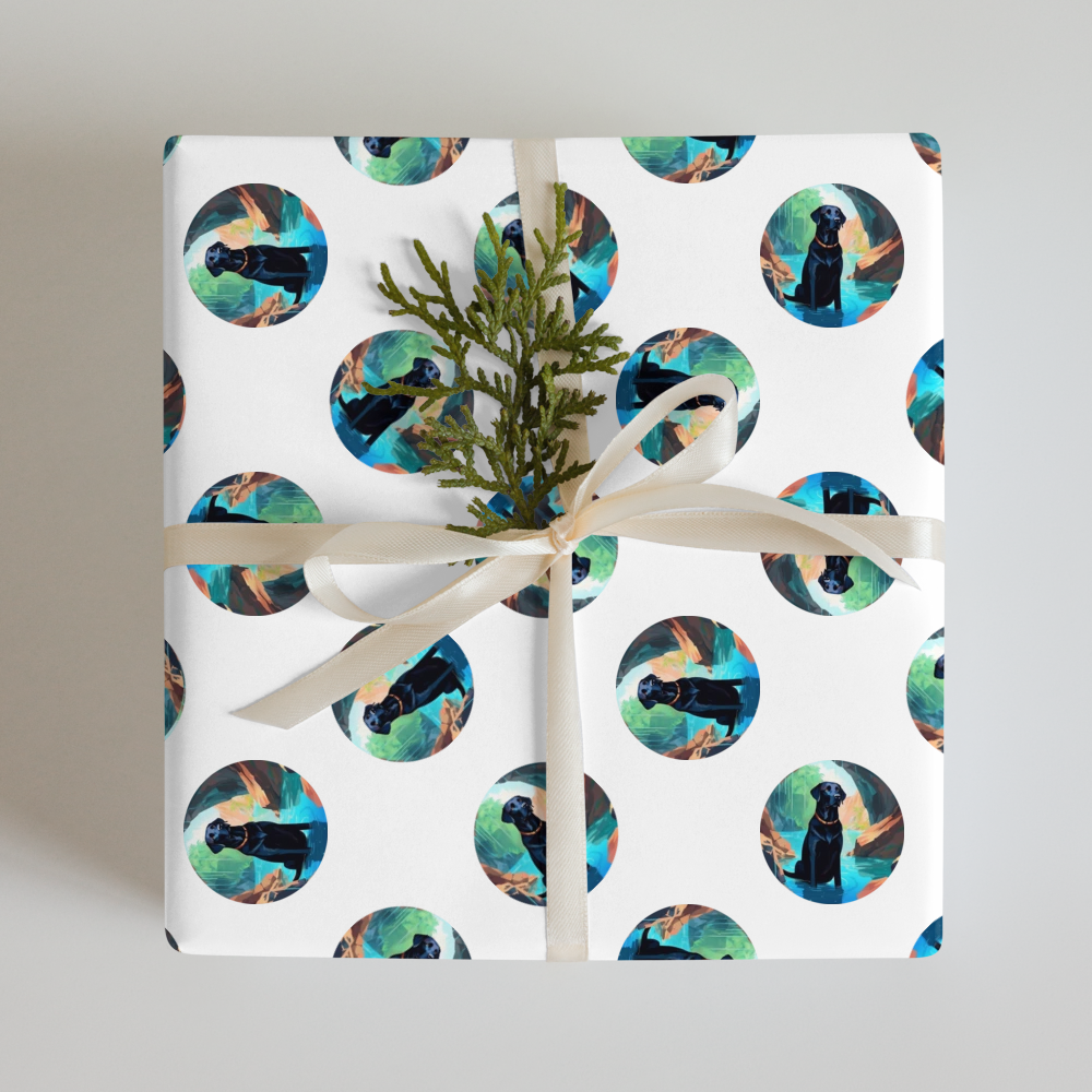 PugMug Custom Black Labrador Retriever Wrapping Paper