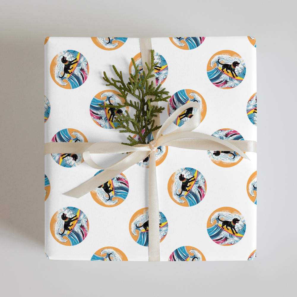 PugMug Custom Black Labrador Retriever Wrapping Paper