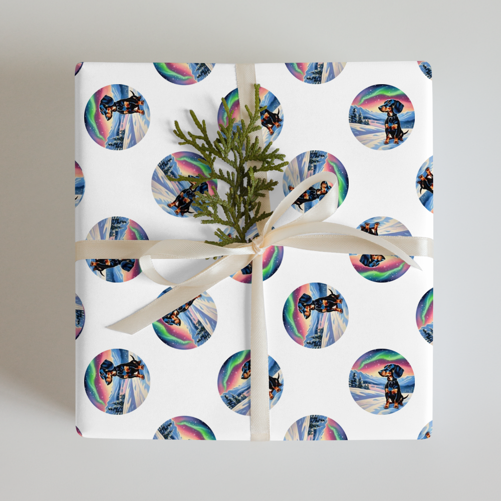 PugMug Custom Black Dachshund Wrapping Paper