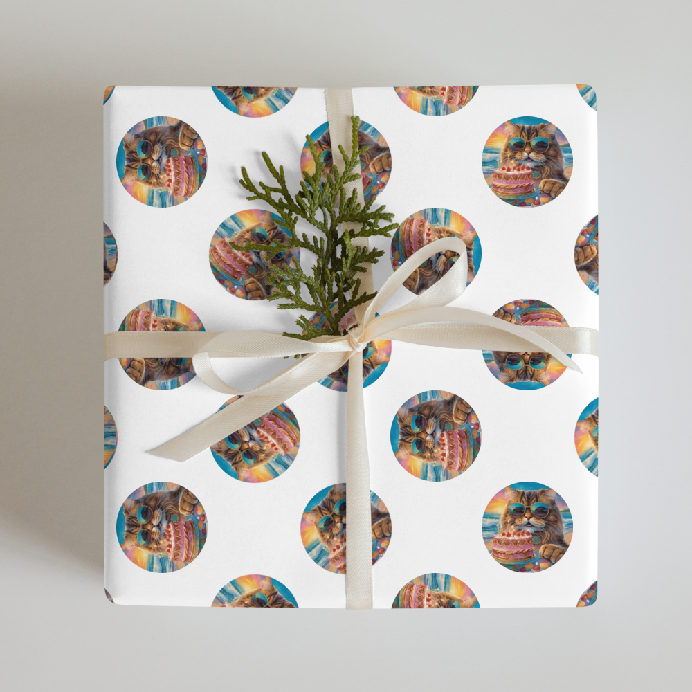 PugMug Custom Tabby Persian Cat Wrapping Paper