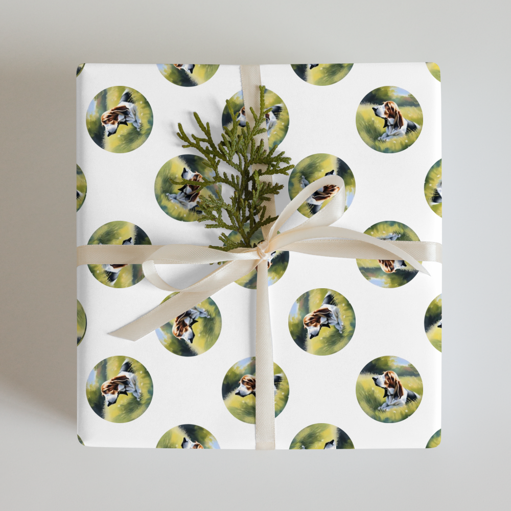 PugMug Custom Basset Hound Wrapping Paper