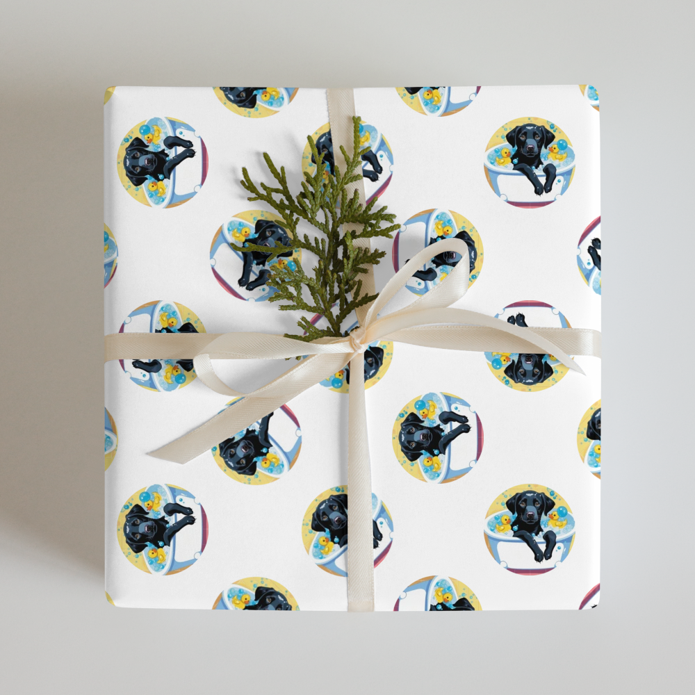 PugMug Custom Black Labrador Retriever Wrapping Paper