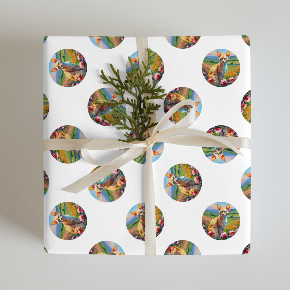 PugMug Custom Tabby Devon Rex Cat Wrapping Paper
