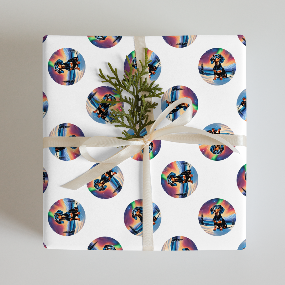 PugMug Custom Black Dachshund Wrapping Paper