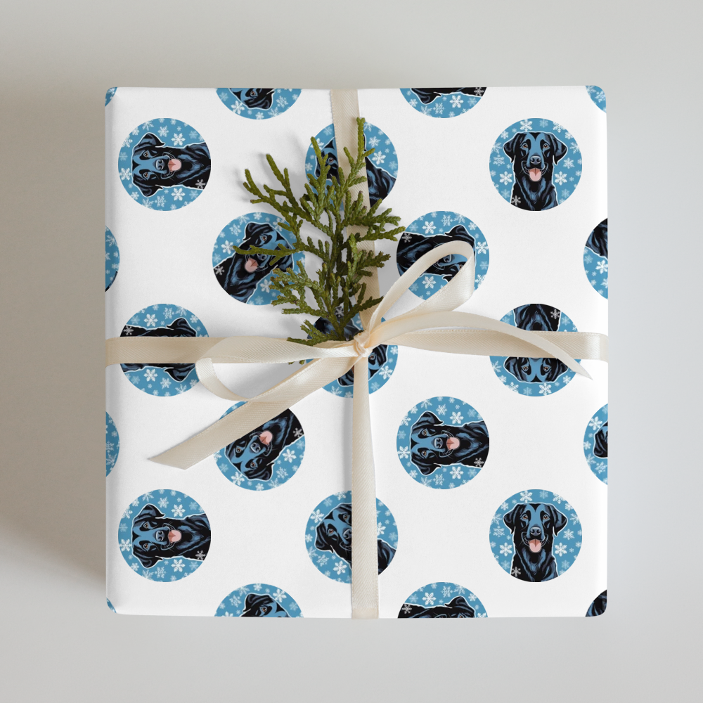 PugMug Custom Black Labrador Retriever Wrapping Paper