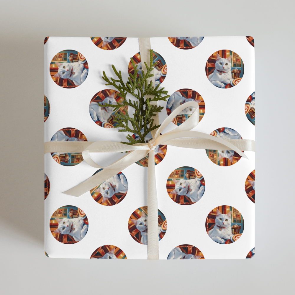 PugMug Custom White Companion Cat Wrapping Paper