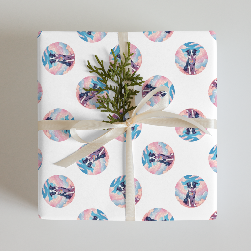 PugMug Custom Border Collie Wrapping Paper