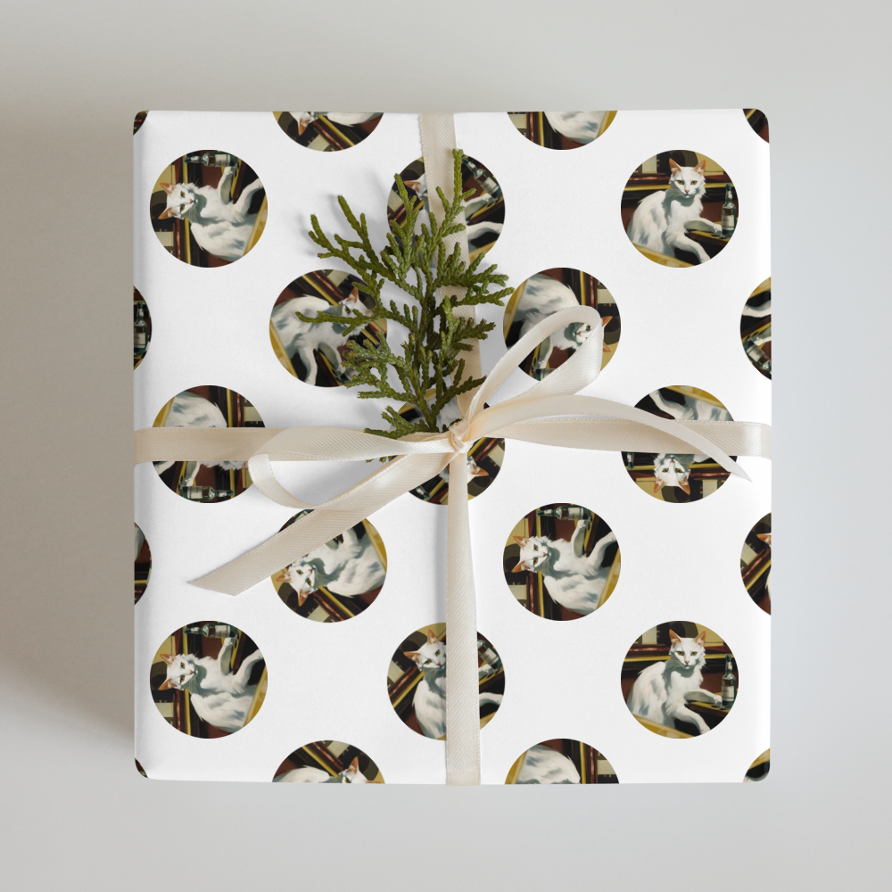 PugMug Custom White Companion Cat Wrapping Paper