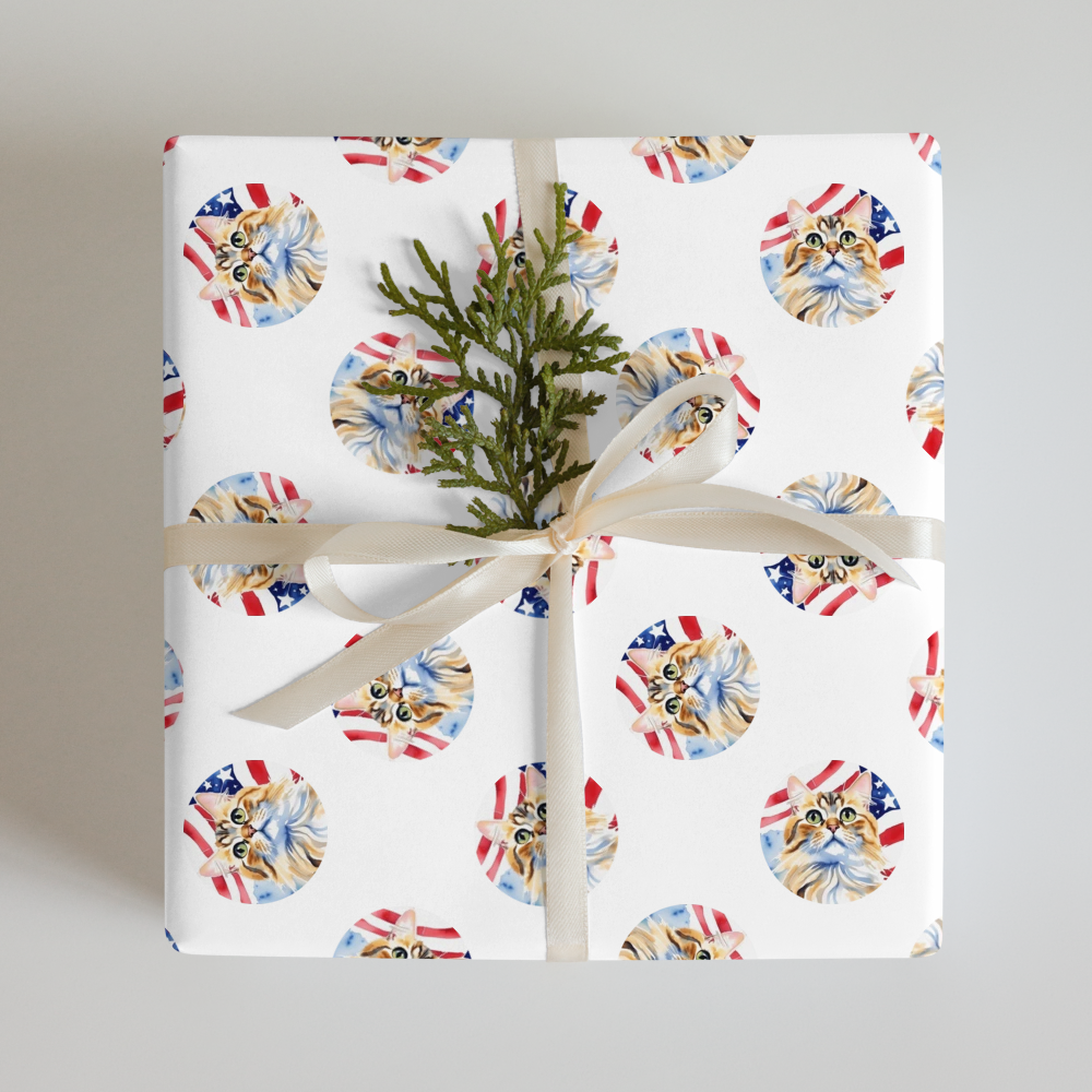 PugMug Custom Tabby Persian Cat Wrapping Paper