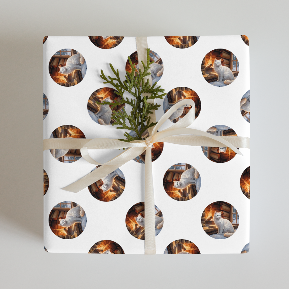 PugMug Custom White Companion Cat Wrapping Paper