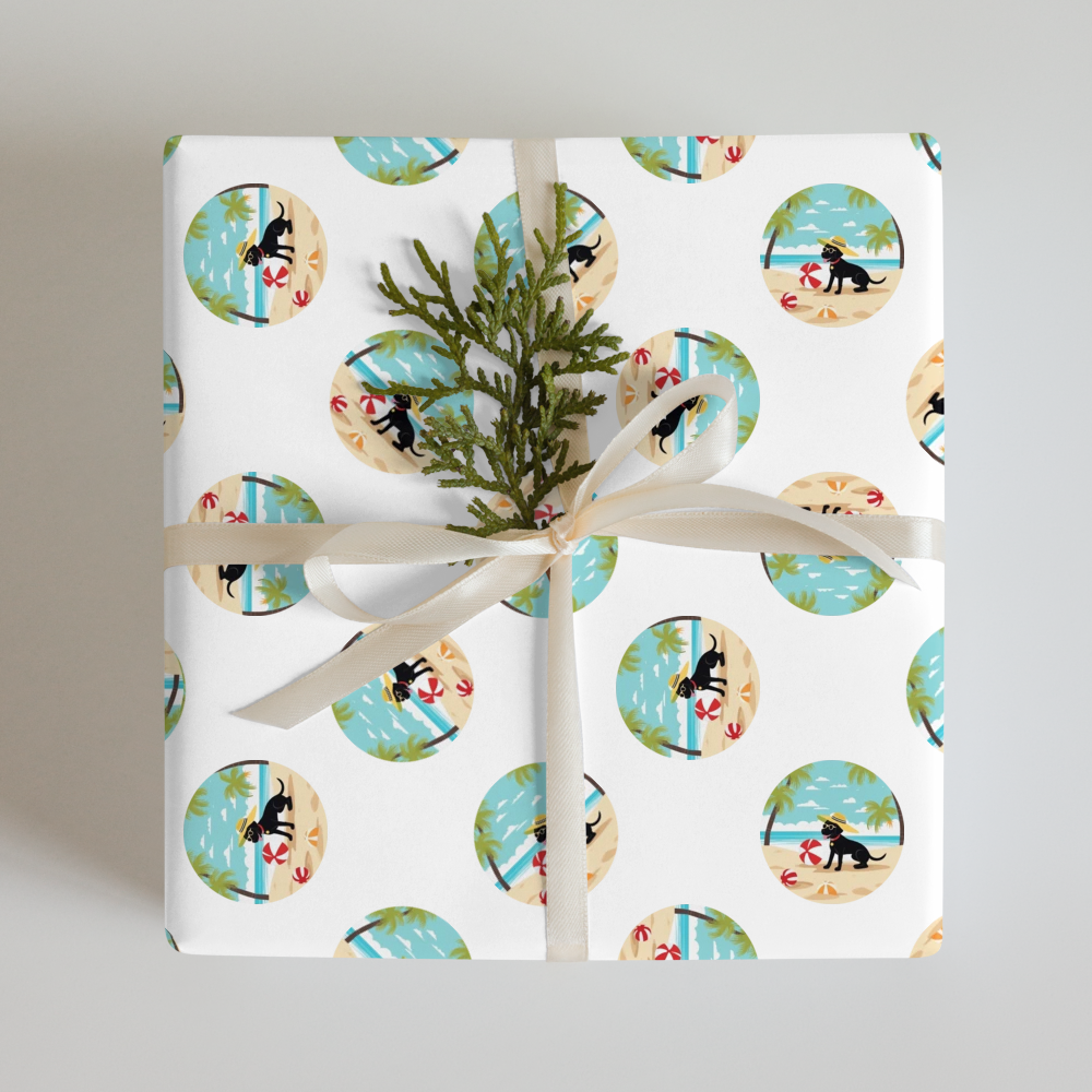 PugMug Custom Black Labrador Retriever Wrapping Paper