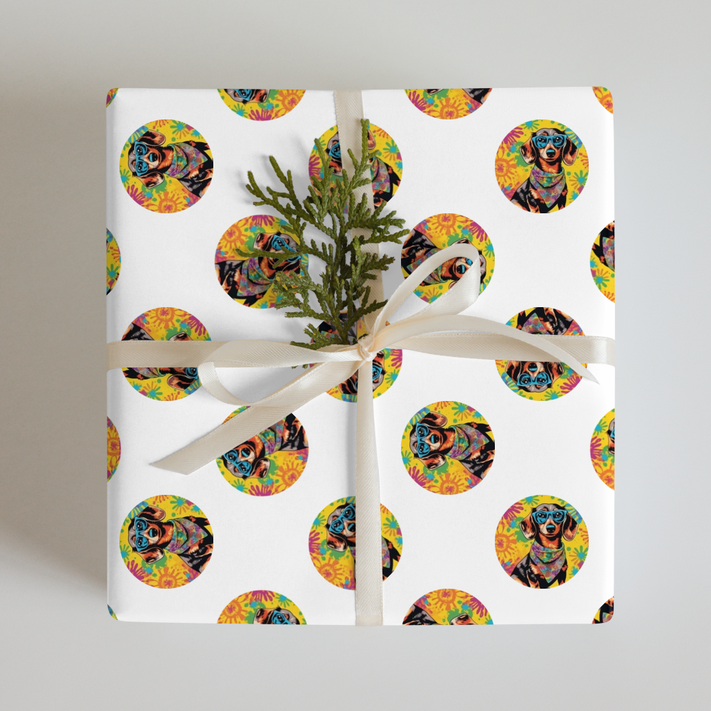 PugMug Custom Tan Dachshund Wrapping Paper