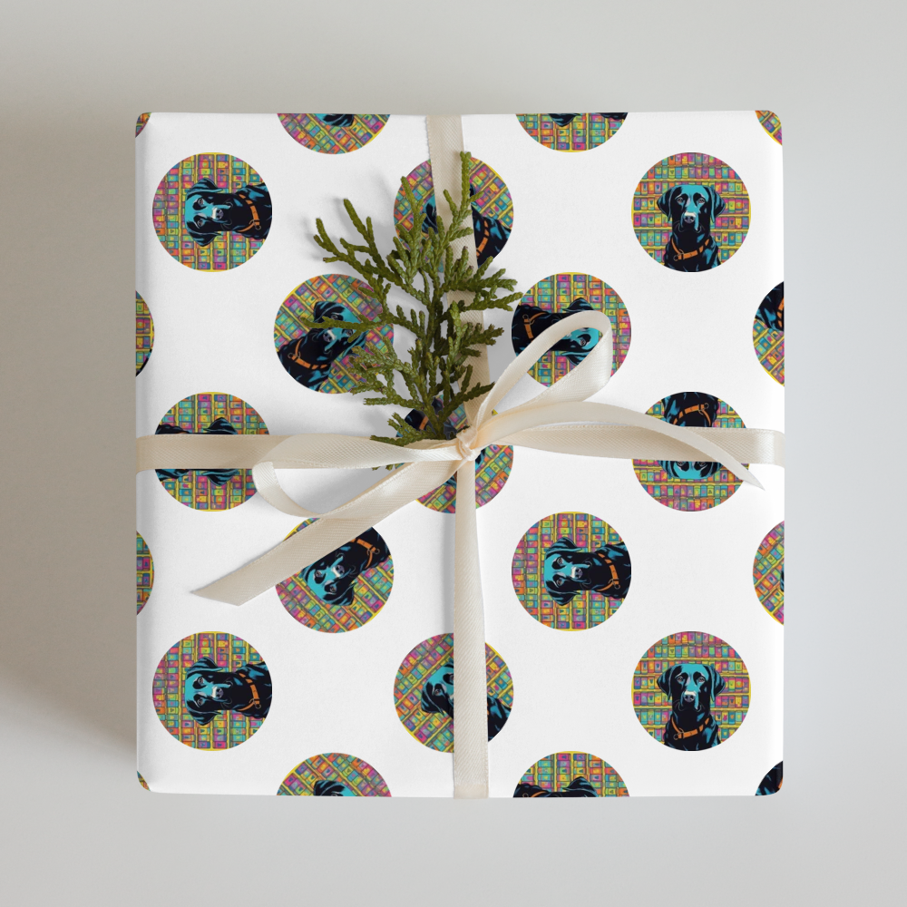 PugMug Custom Black Labrador Retriever Wrapping Paper