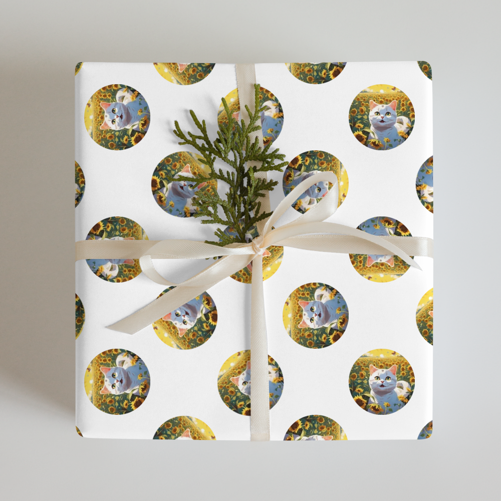 PugMug Custom White British Shorthair Cat Wrapping Paper