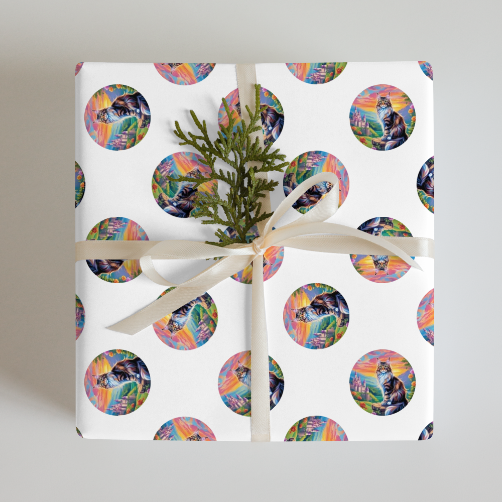 PugMug Custom Tabby Maine Coon Cat Wrapping Paper