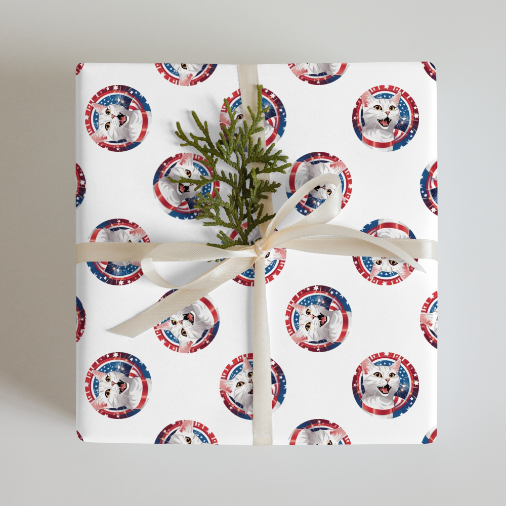 PugMug Custom White Companion Cat Wrapping Paper