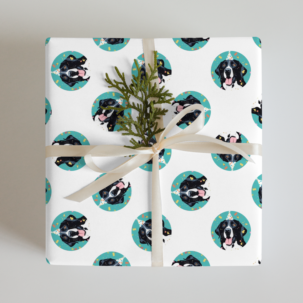 PugMug Custom Black Labrador Retriever Wrapping Paper
