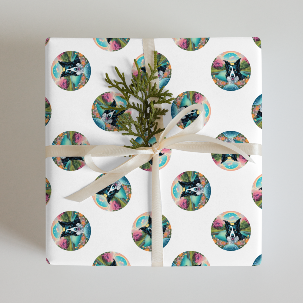 PugMug Custom Border Collie Wrapping Paper