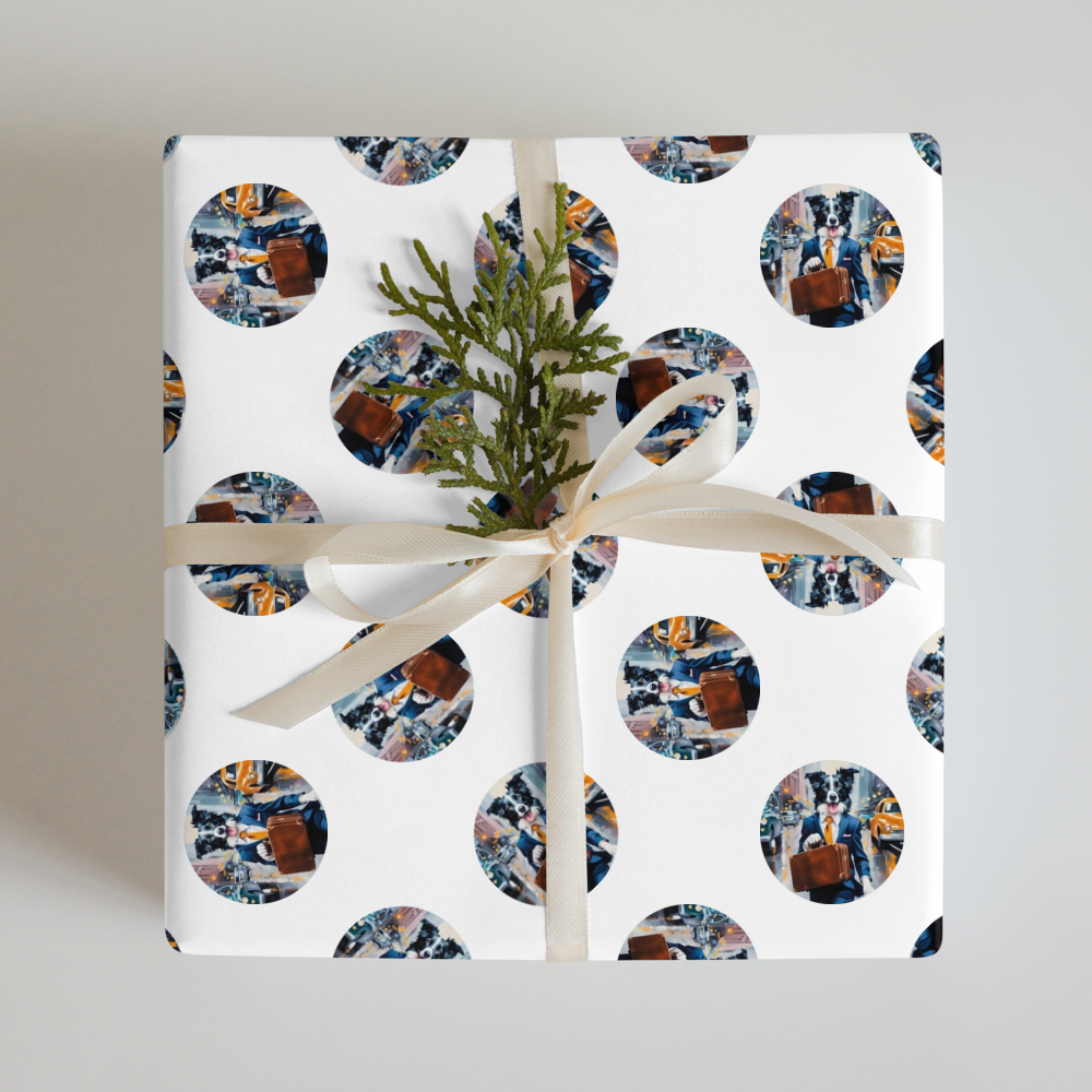 PugMug Custom Border Collie Wrapping Paper