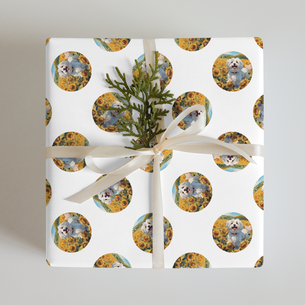 PugMug Custom White Havanese Dog Wrapping Paper