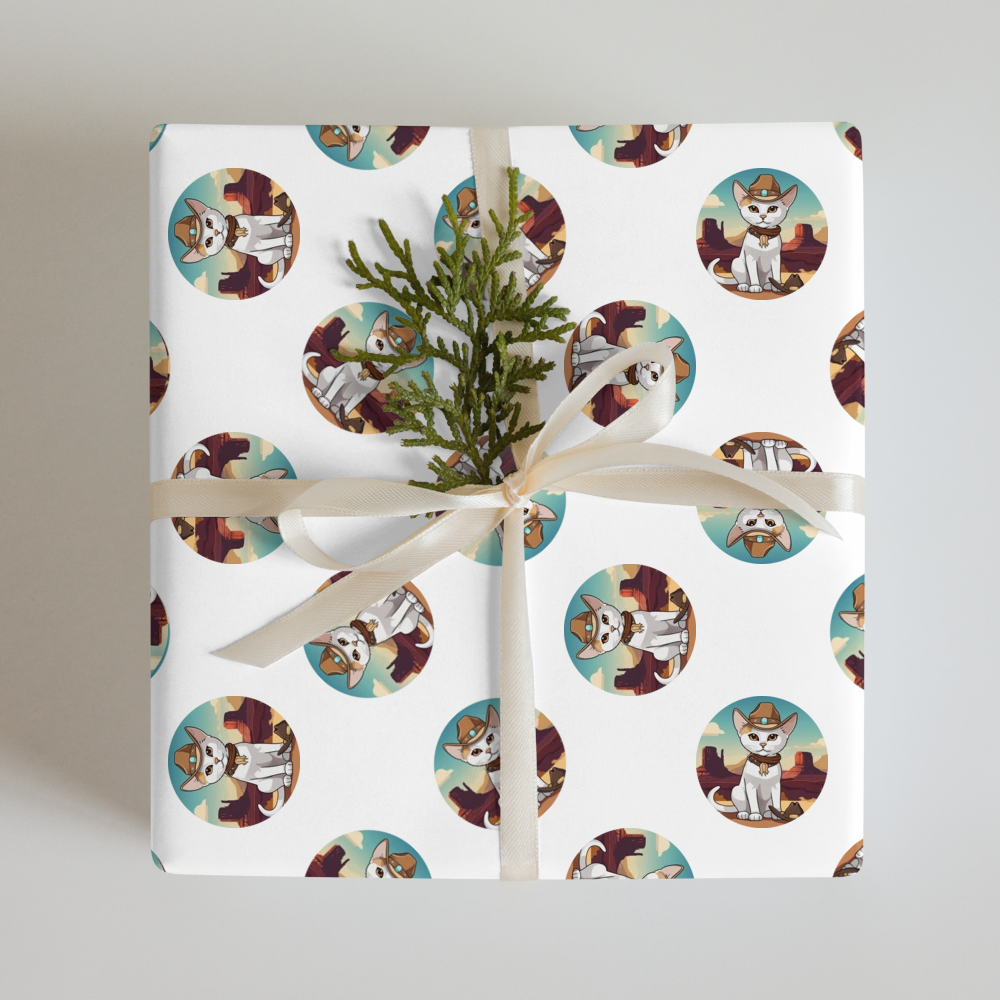 PugMug Custom White Abyssinian Cat Wrapping Paper
