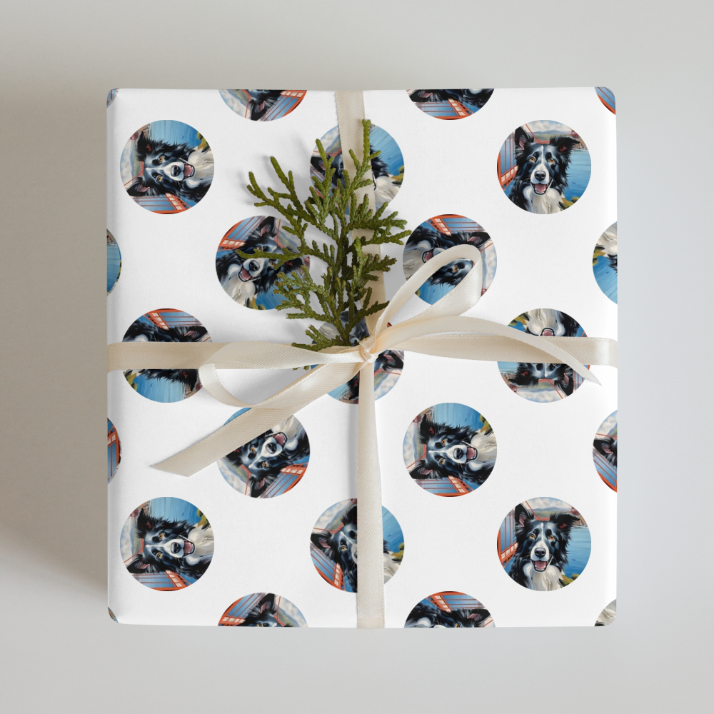PugMug Custom Border Collie Wrapping Paper