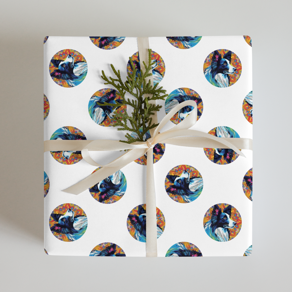 PugMug Custom Border Collie Wrapping Paper