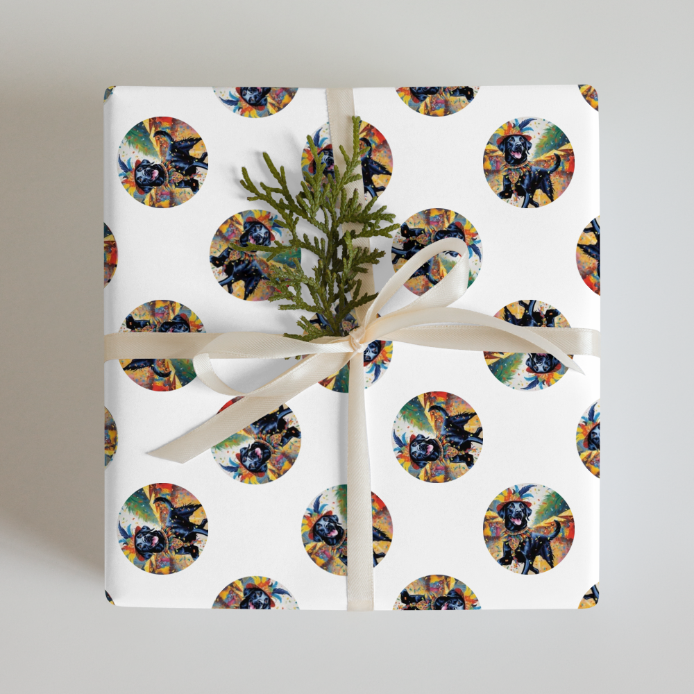 PugMug Custom Black Labrador Retriever Wrapping Paper