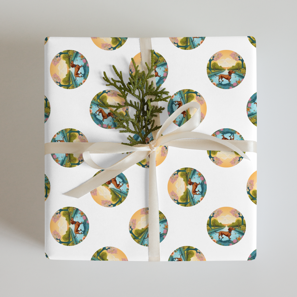 PugMug Custom Tan Dachshund Wrapping Paper