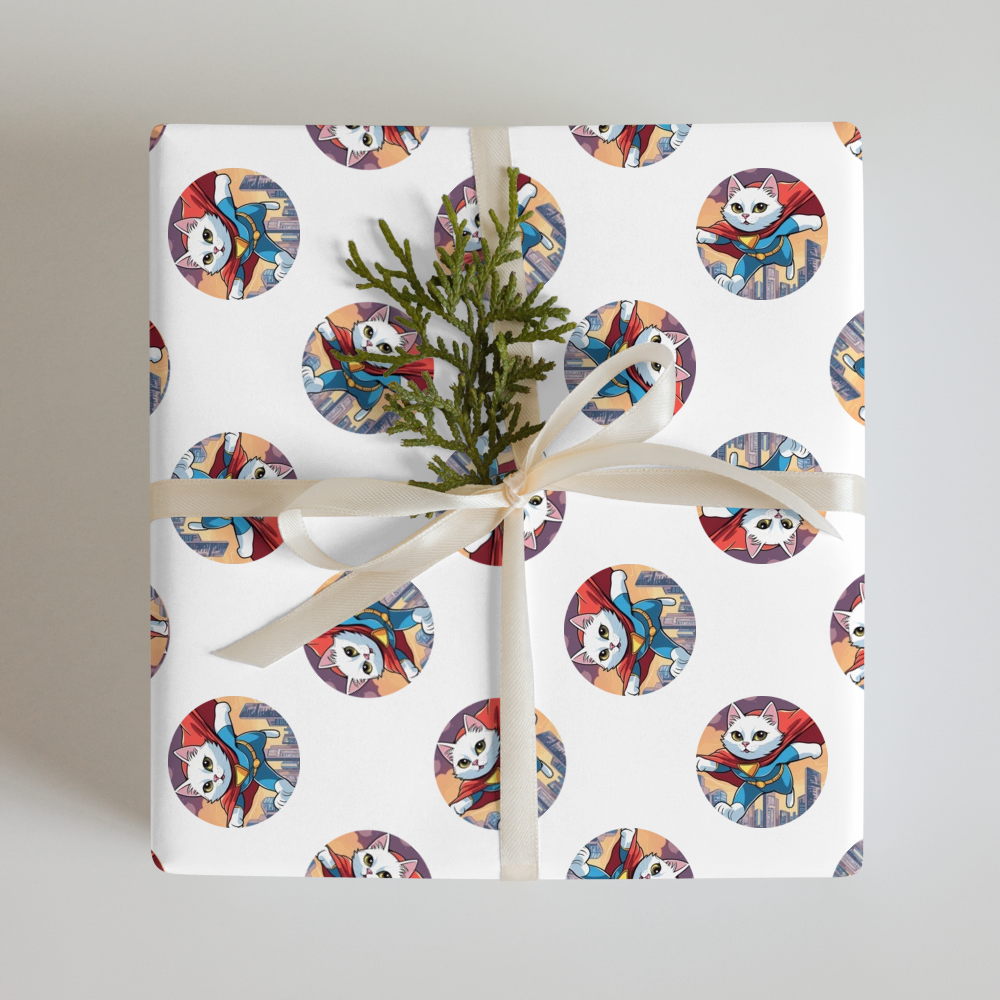 PugMug Custom White Companion Cat Wrapping Paper