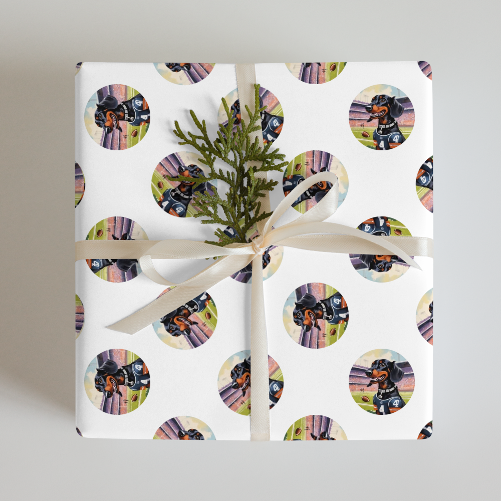 PugMug Custom Black Dachshund Wrapping Paper