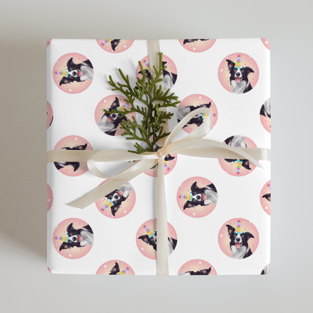 PugMug Custom Border Collie Wrapping Paper