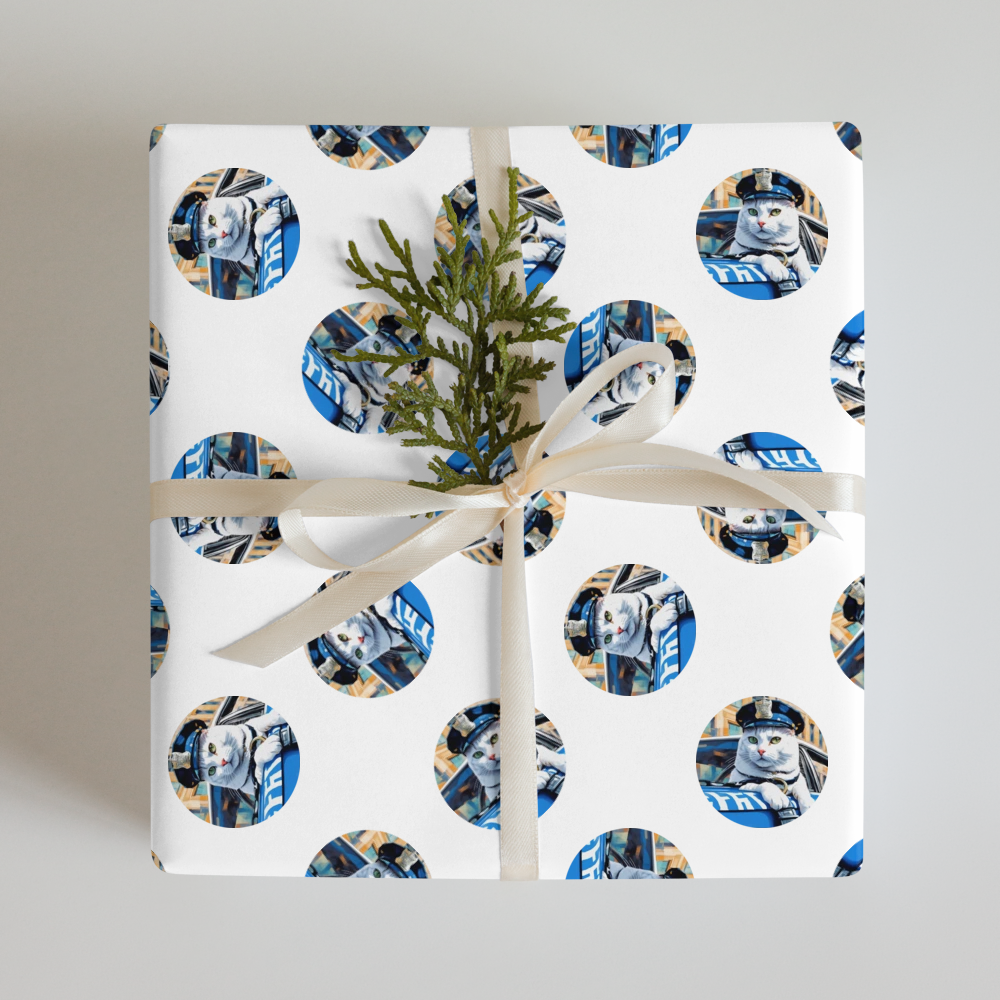 PugMug Custom White Companion Cat Wrapping Paper