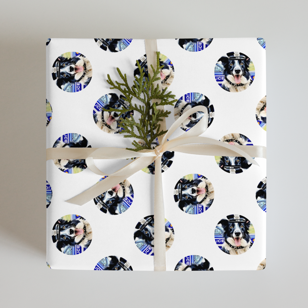 PugMug Custom Border Collie Wrapping Paper