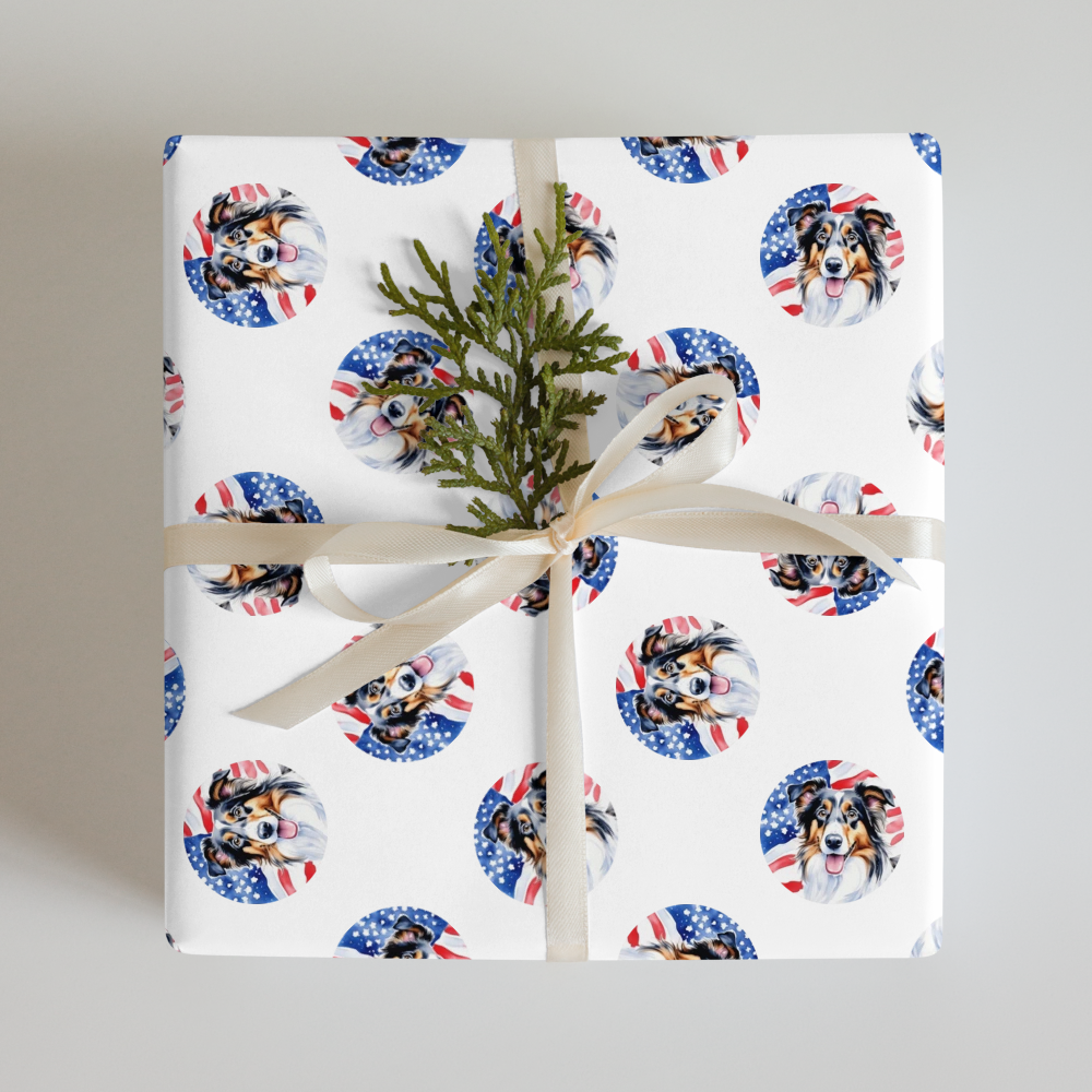 PugMug Custom Collie Wrapping Paper