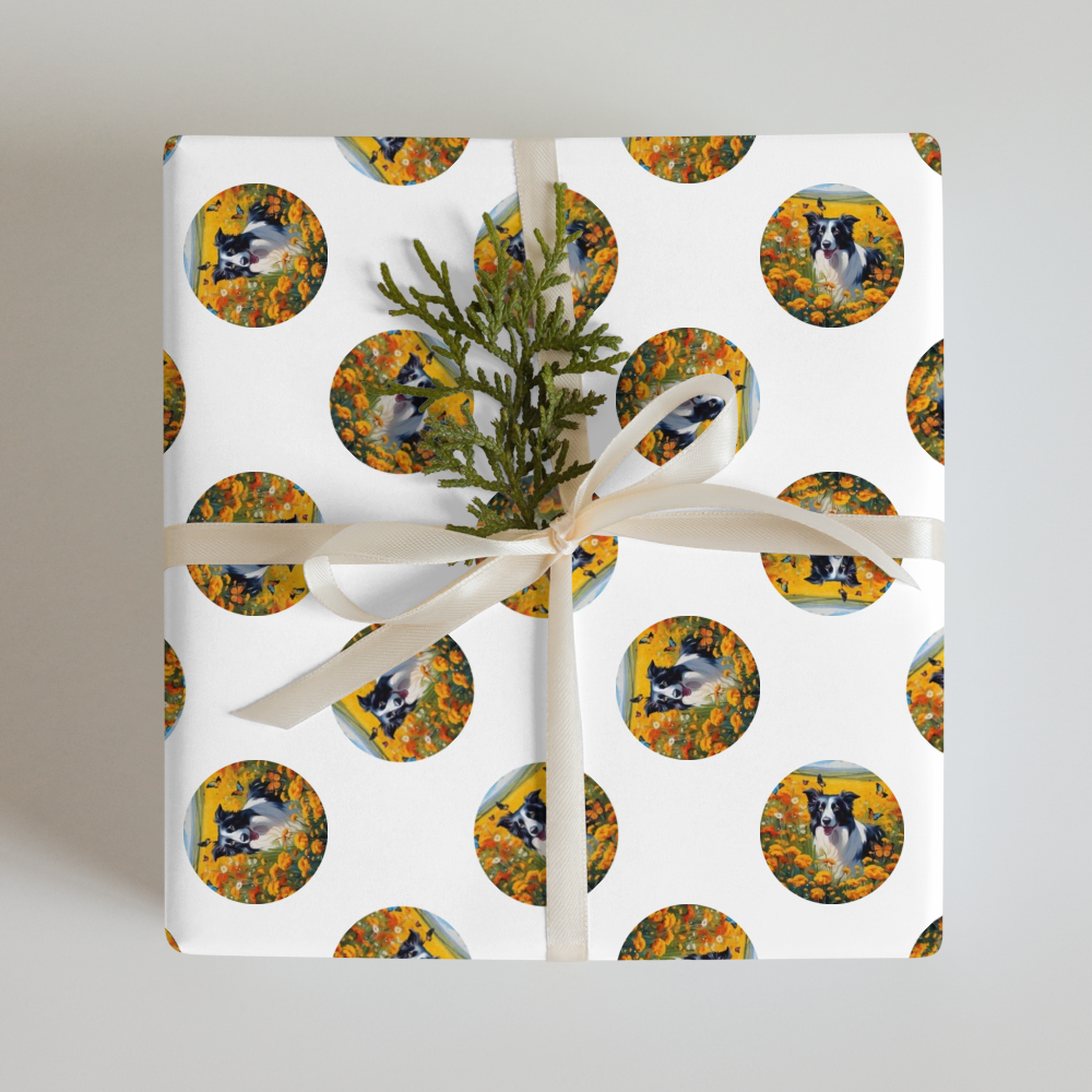 PugMug Custom Border Collie Wrapping Paper