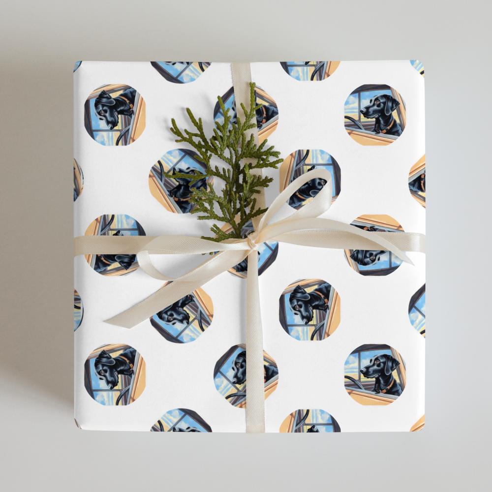 PugMug Custom Black Labrador Retriever Wrapping Paper