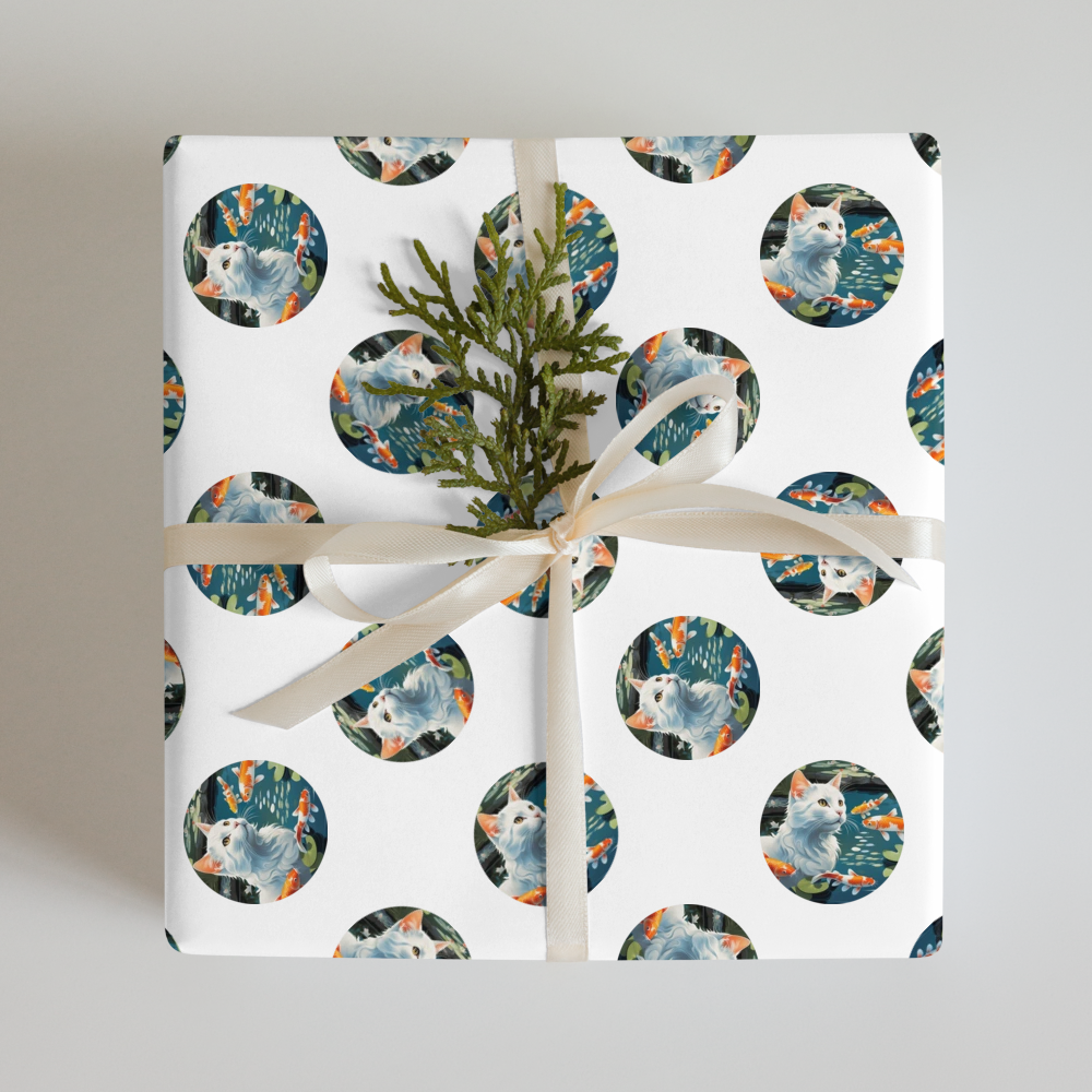 PugMug Custom White Companion Cat Wrapping Paper