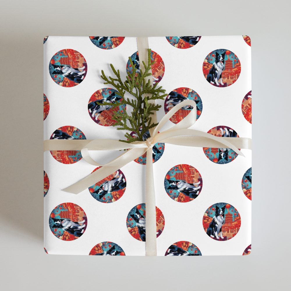 PugMug Custom Border Collie Wrapping Paper