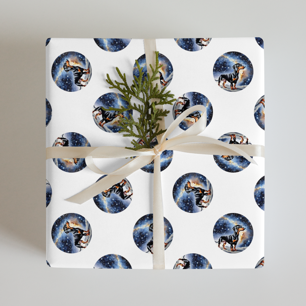 PugMug Custom Black Dachshund Wrapping Paper