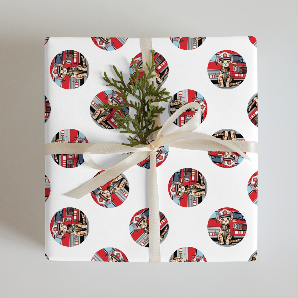 PugMug Custom Tabby Devon Rex Cat Wrapping Paper