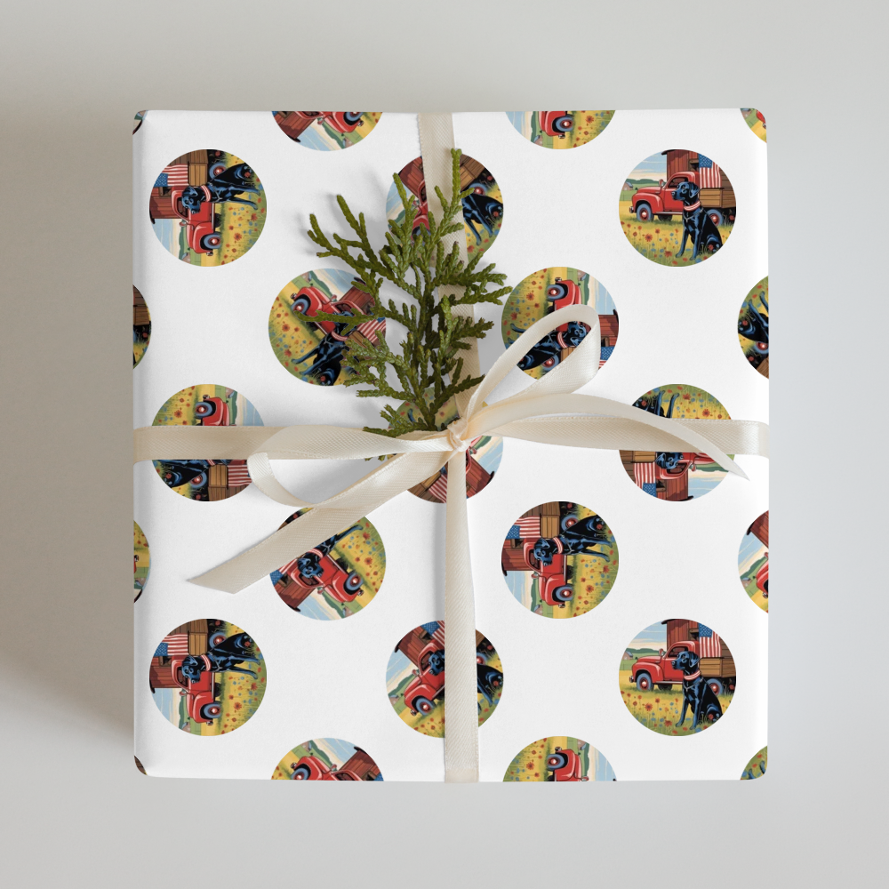 PugMug Custom Black Labrador Retriever Wrapping Paper