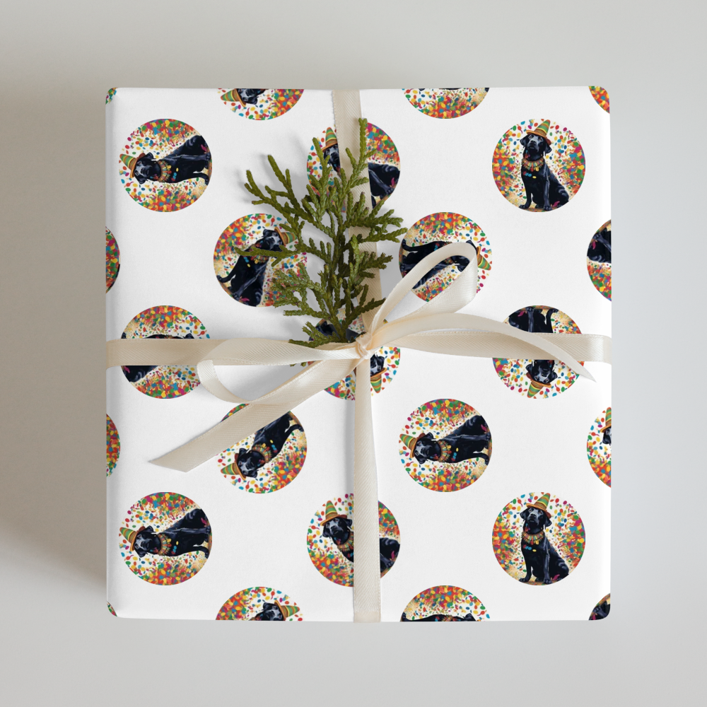 PugMug Custom Black Labrador Retriever Wrapping Paper