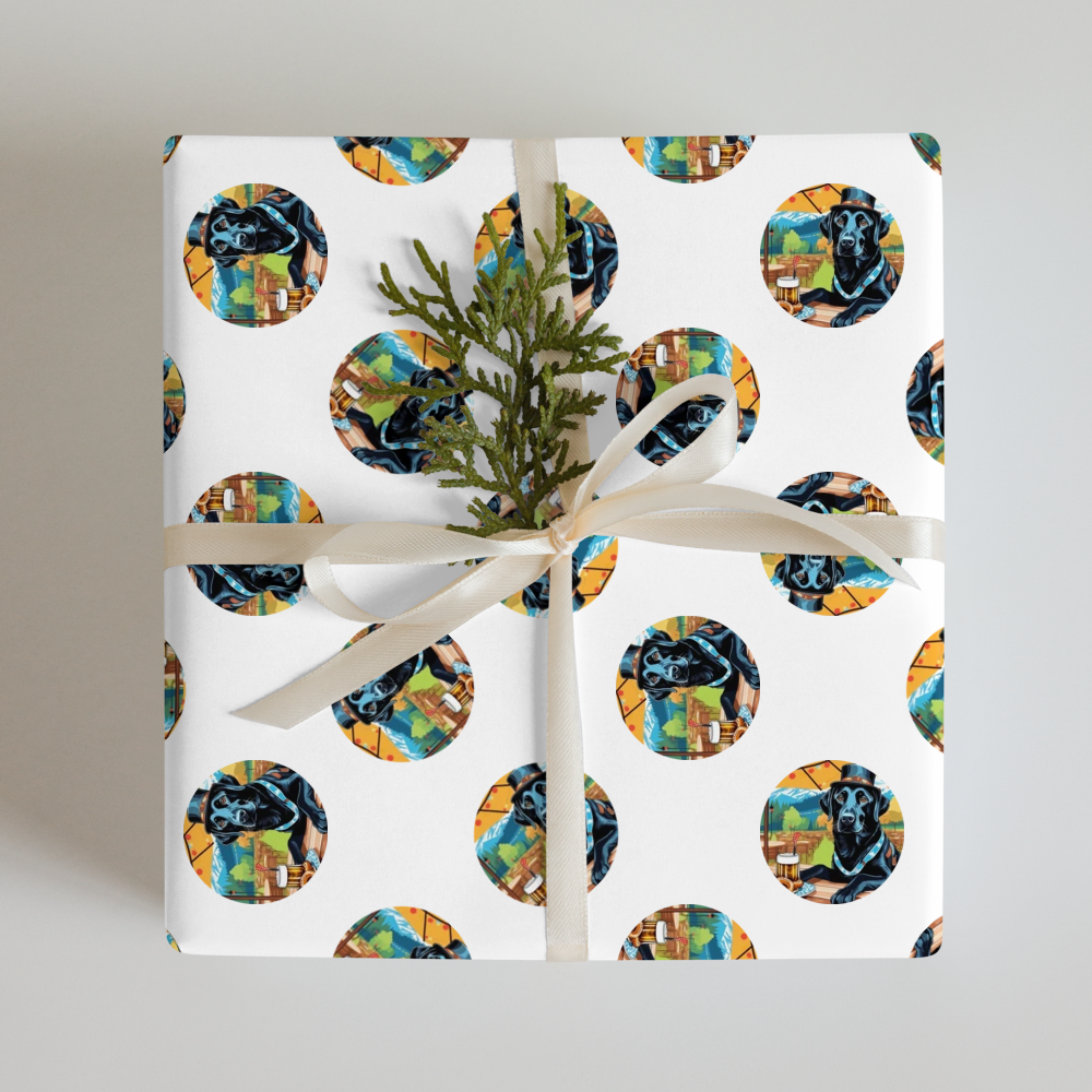 PugMug Custom Black Labrador Retriever Wrapping Paper