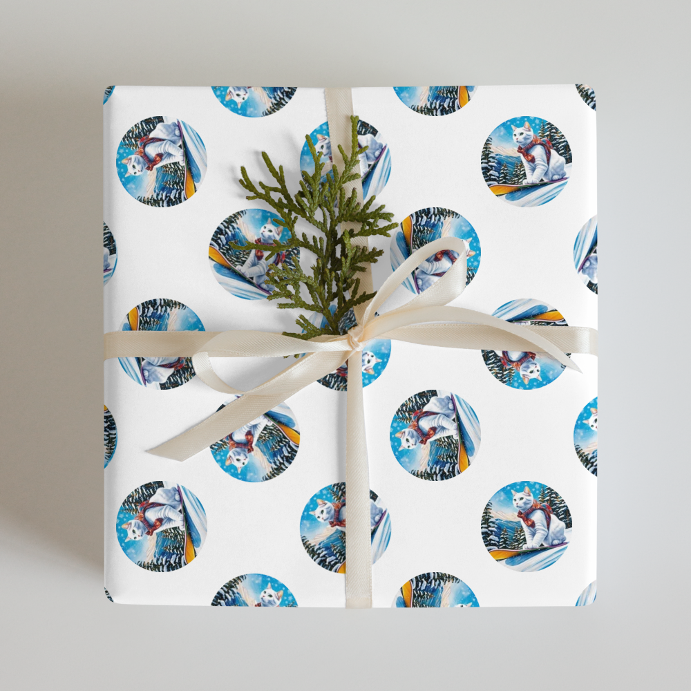 PugMug Custom White Companion Cat Wrapping Paper