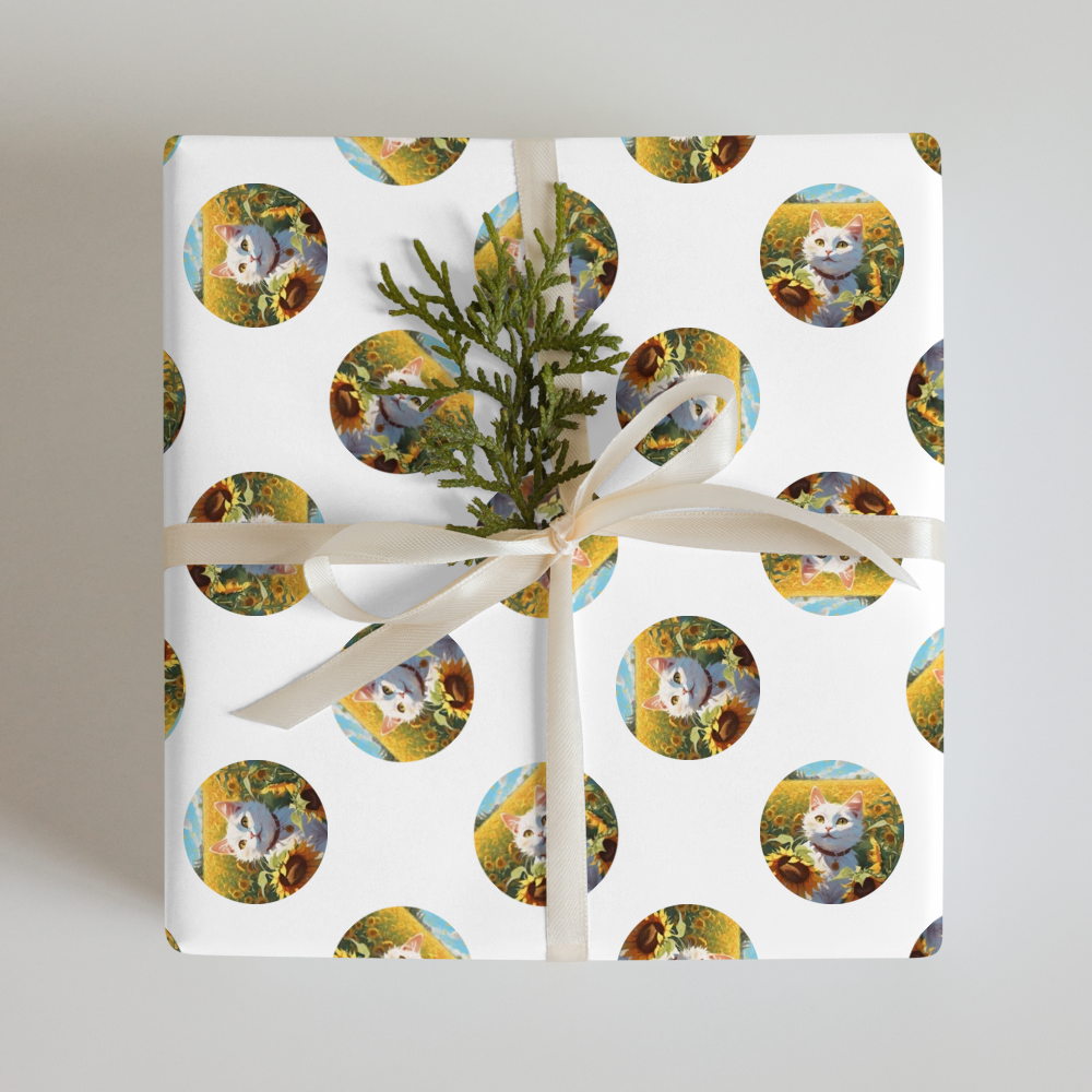PugMug Custom White Companion Cat Wrapping Paper