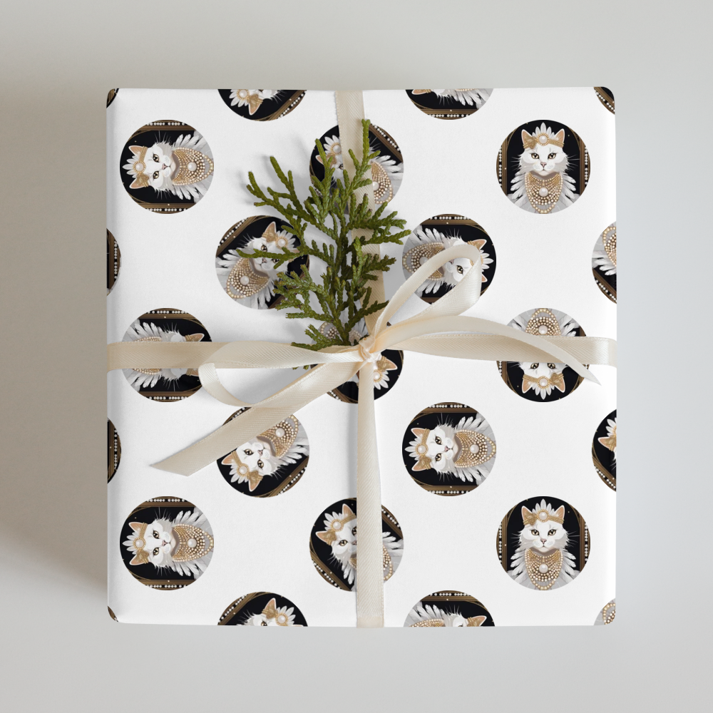 PugMug Custom White Companion Cat Wrapping Paper