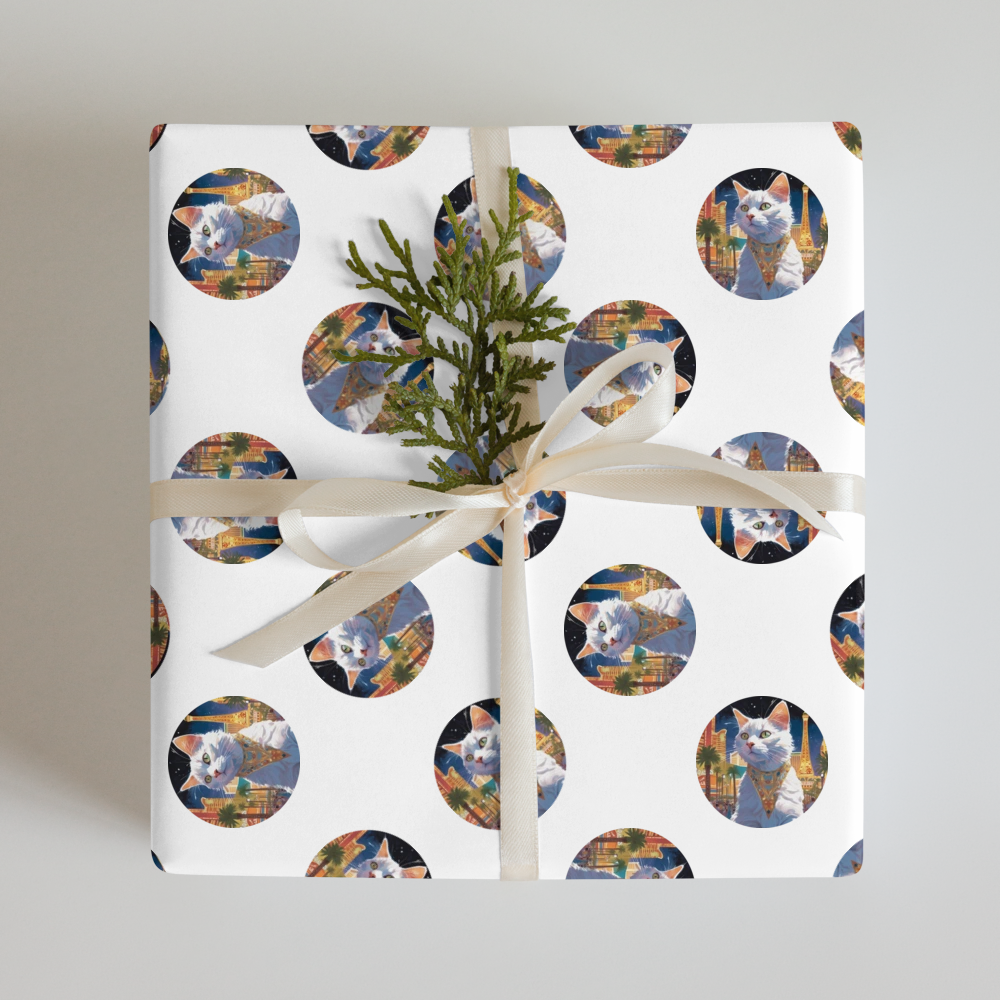 PugMug Custom White Companion Cat Wrapping Paper