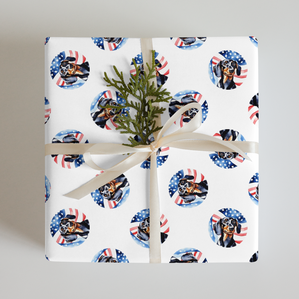 PugMug Custom Black Dachshund Wrapping Paper