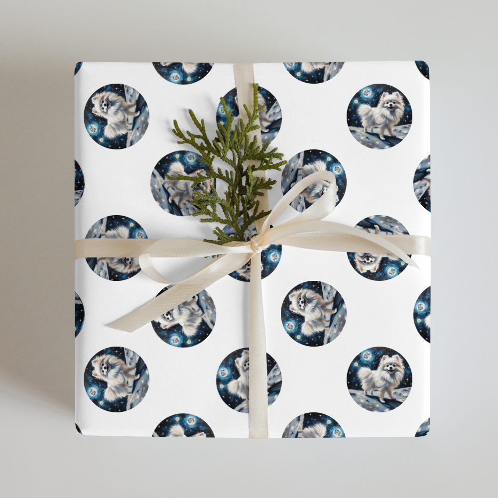 PugMug Custom White Pomeranian Wrapping Paper
